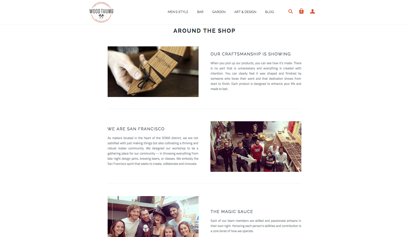 We also wanted to show the culture of the company so I crafted content bites that speak to the spirit of the company.